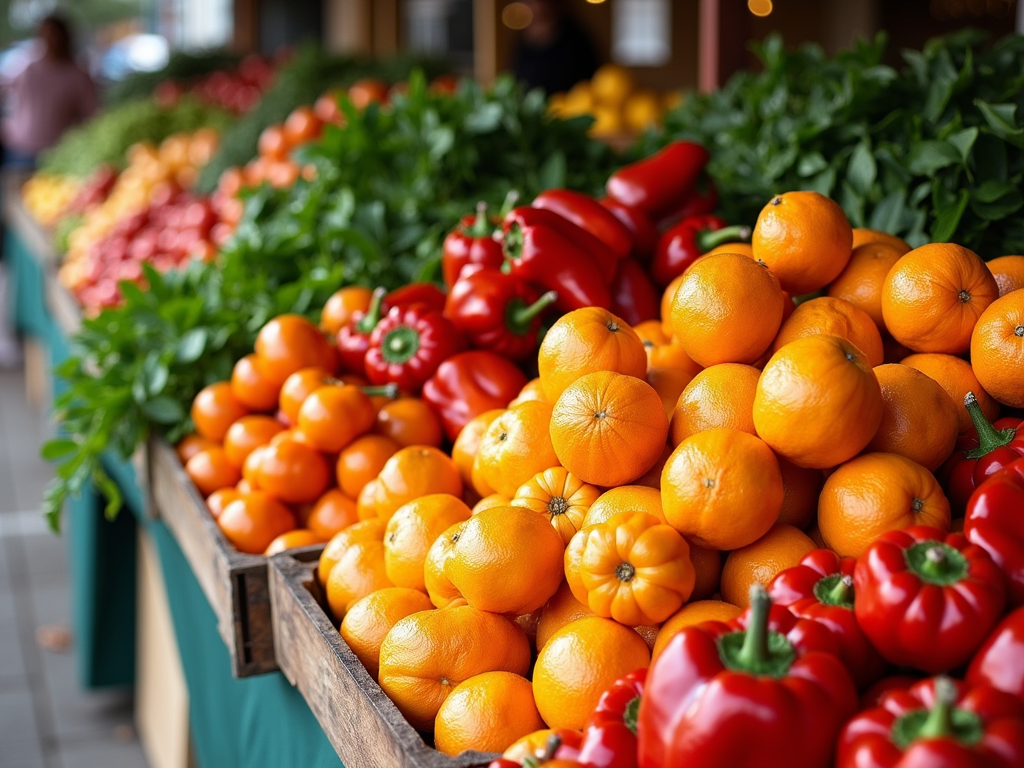 Fresh fruits and veggies at a farmers’ market, loaded with vitamins and minerals for reproductive health.