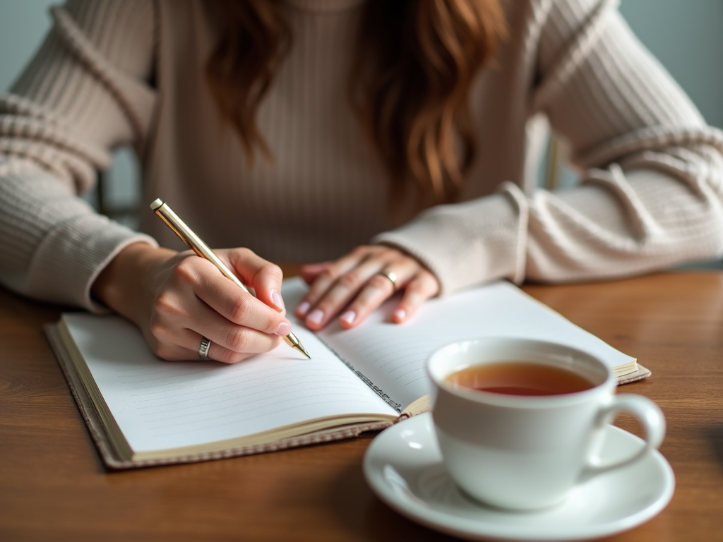 Woman journaling about her fertility treatment experience