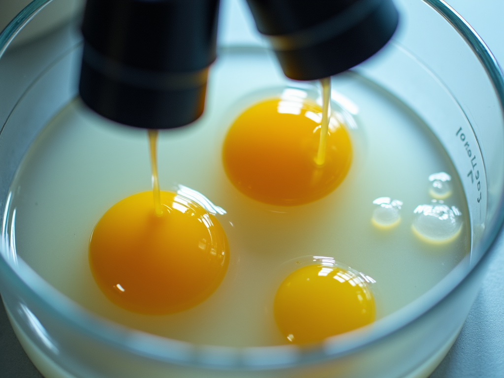 Fertilization process in a laboratory setting.