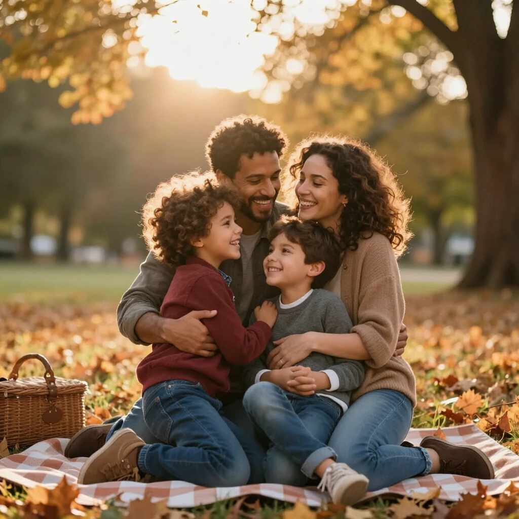 Family celebrating parenthood after fertility journey