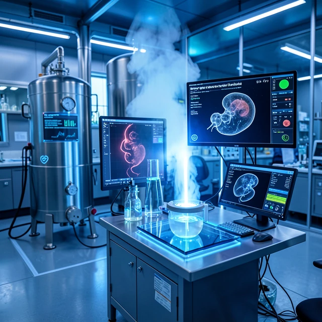 AI-assisted embryo cryopreservation in fertility clinic
