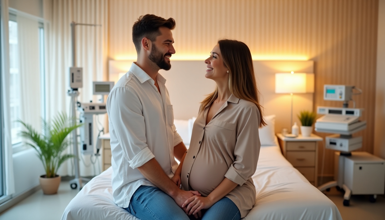 Image of a family celebrating good news
