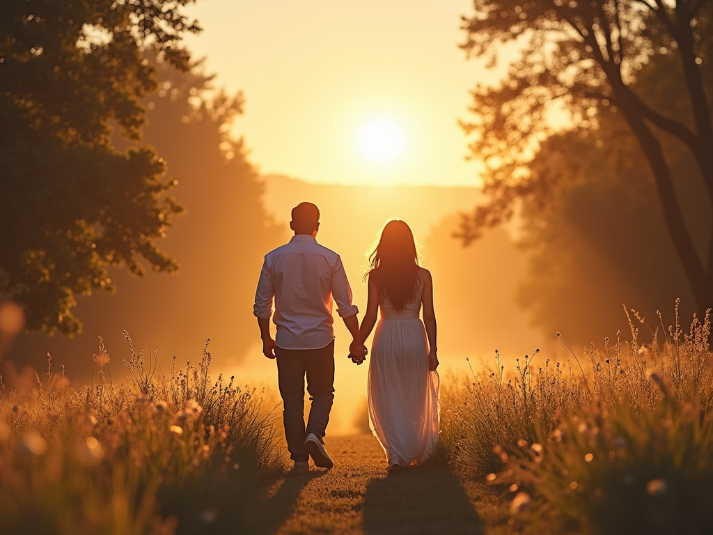 Couple walking together
