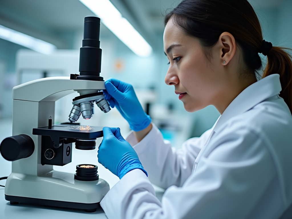 Lab technician working with IVF embryos