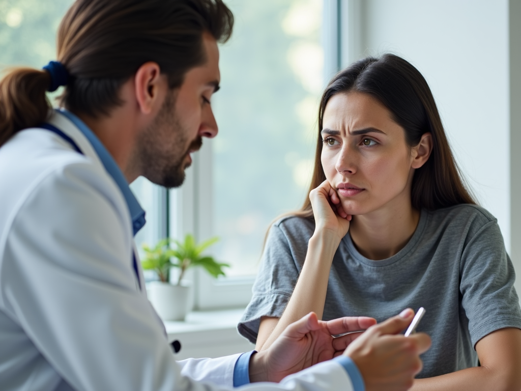 Doctor and patient discussing reproductive health issues.