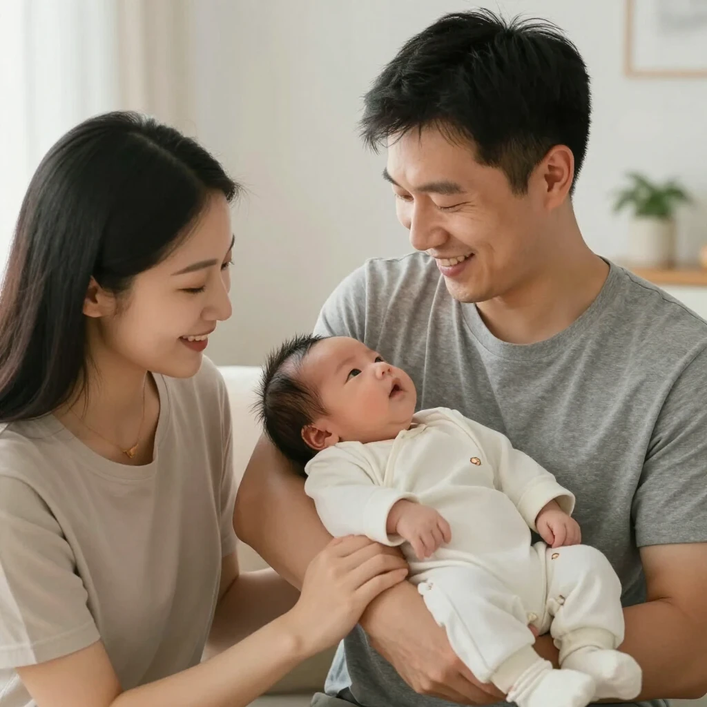 Family celebrating after successful fertility treatment