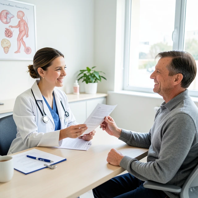 Consultation at a fertility clinic discussing emotional support and treatment options