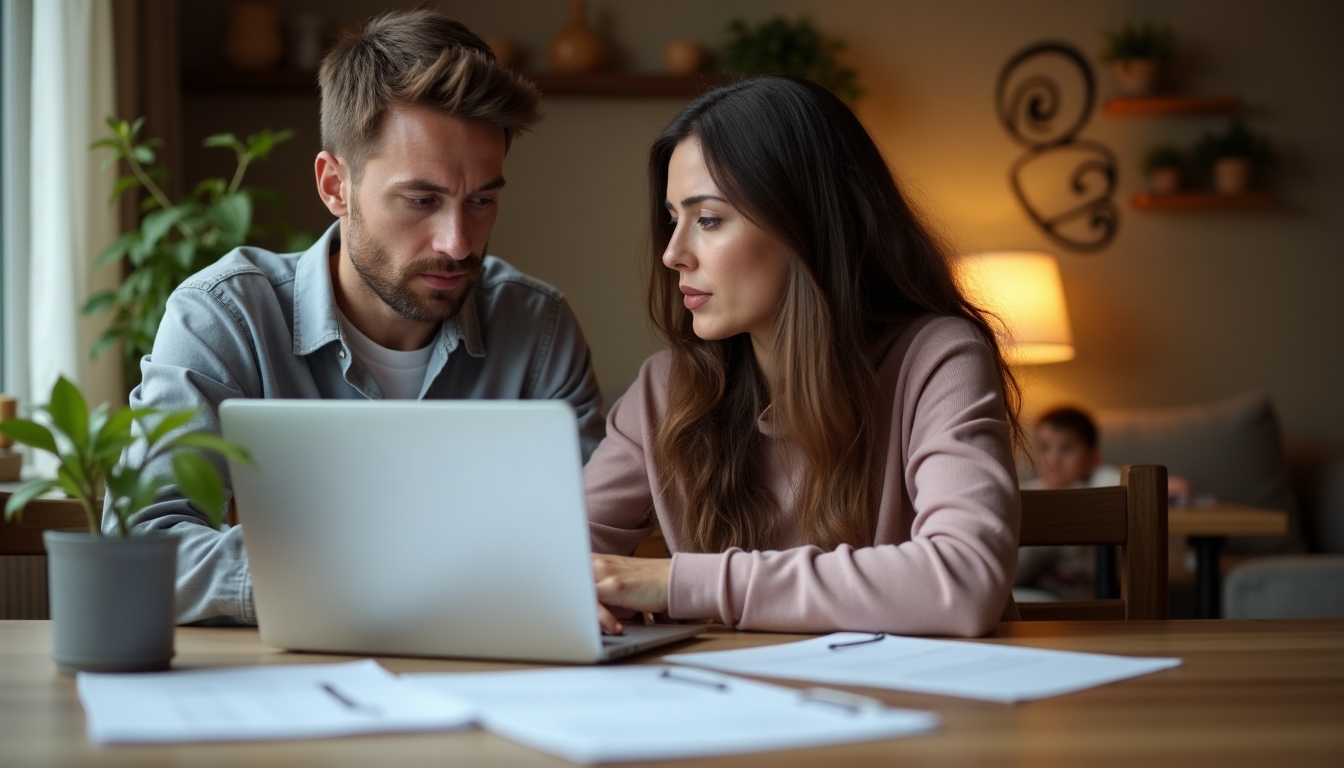 Couple reviewing financial options for fertility treatments