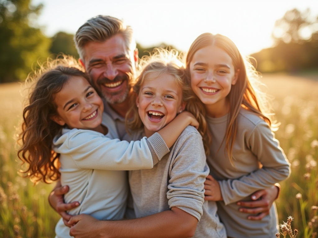 An uplifting image showing a healthy family, symbolizing hope after cancer treatment.