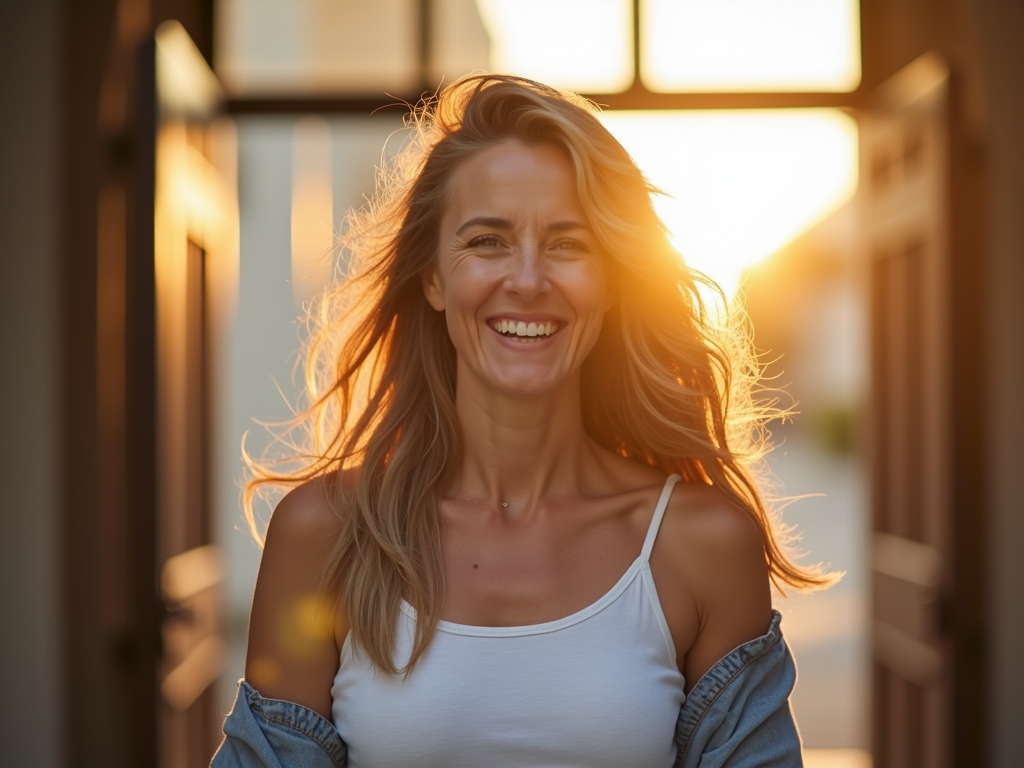 Person leaving fertility clinic with hope