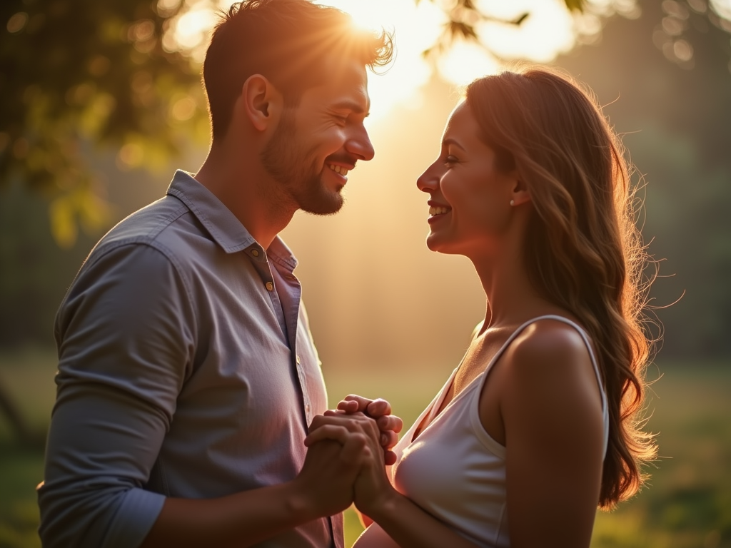 Couple holding hands