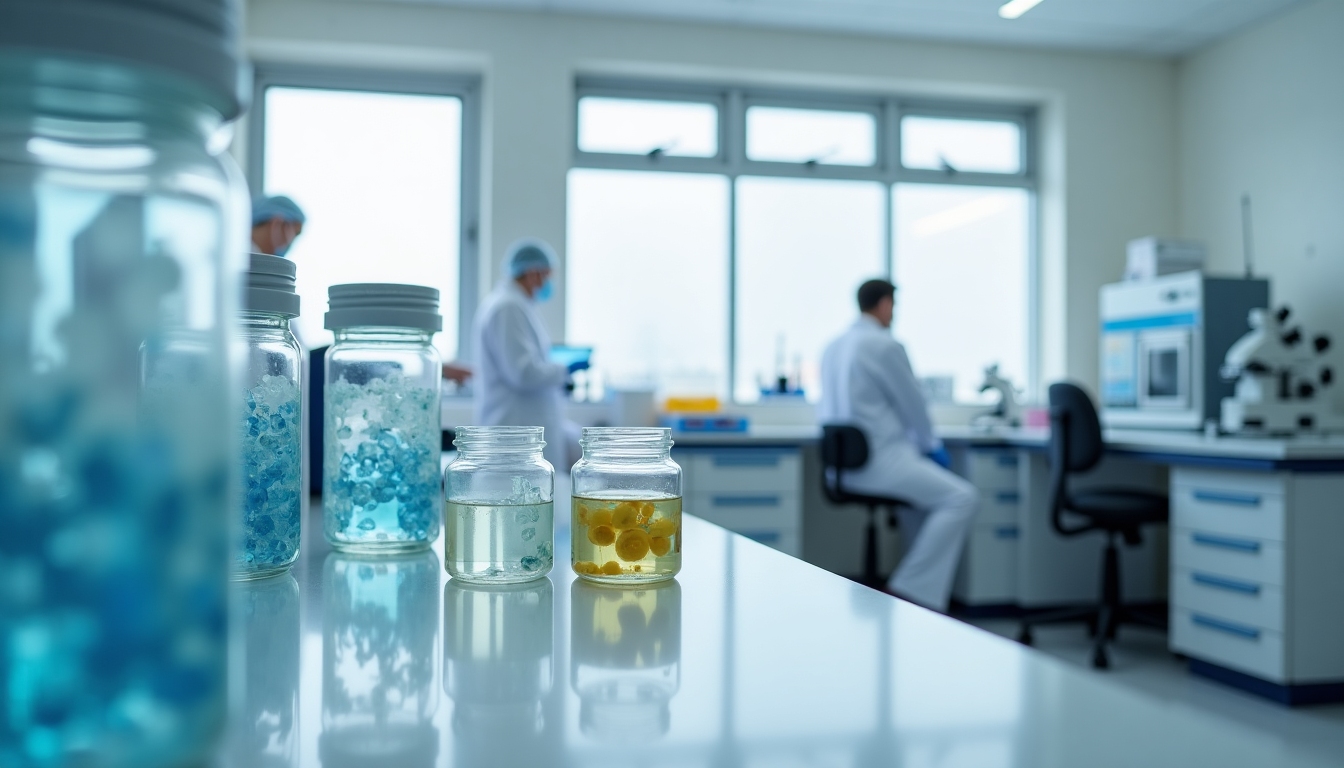 Photo of a fertility clinic laboratory with test tubes and cryopreservation tanks in the background, symbolizing fertility preservation.