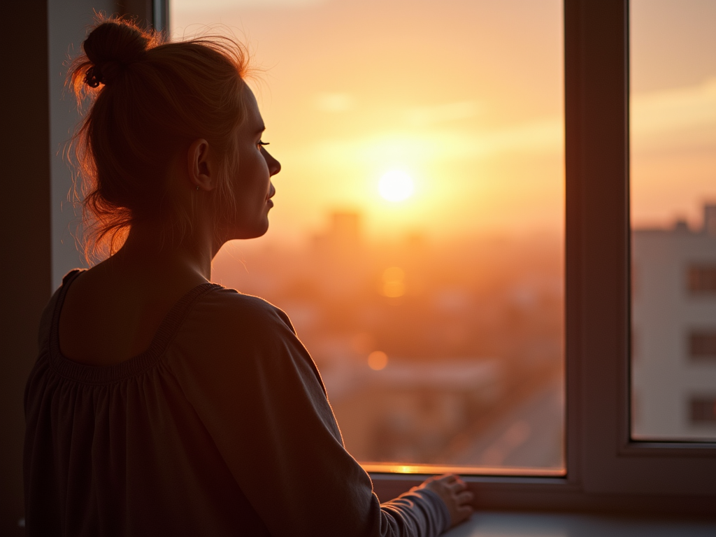 Patient finding hope at sunrise