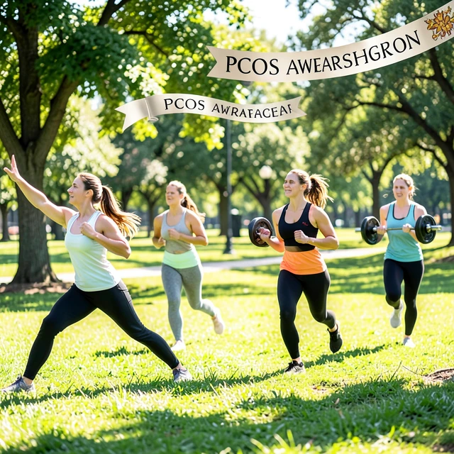 Women exercising outdoors to manage PCOS symptoms