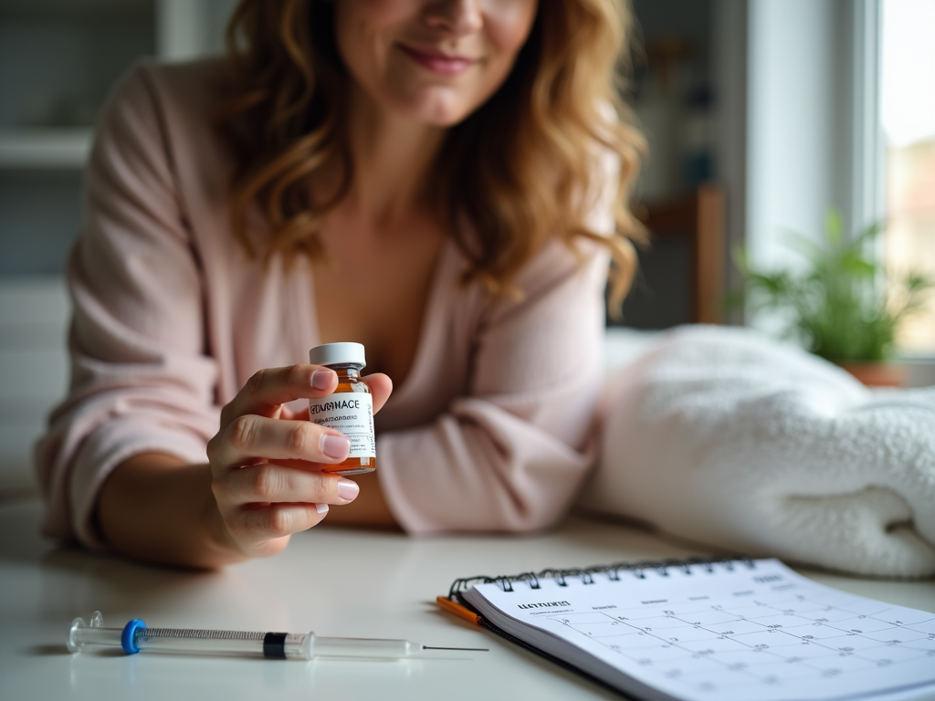Woman preparing fertility medication
