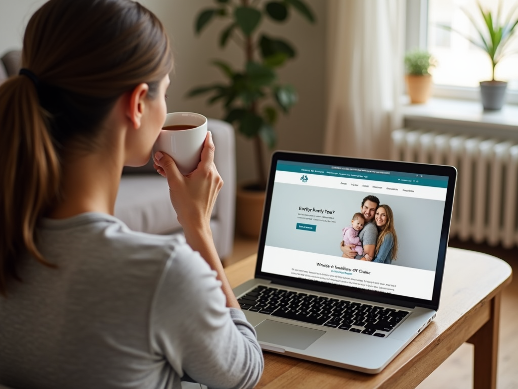 Woman researching fertility specialists online