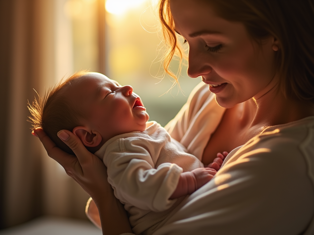 Parent holding newborn baby