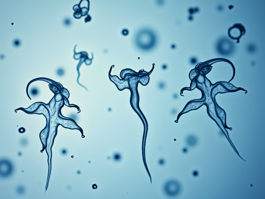 Sperm cells under microscope