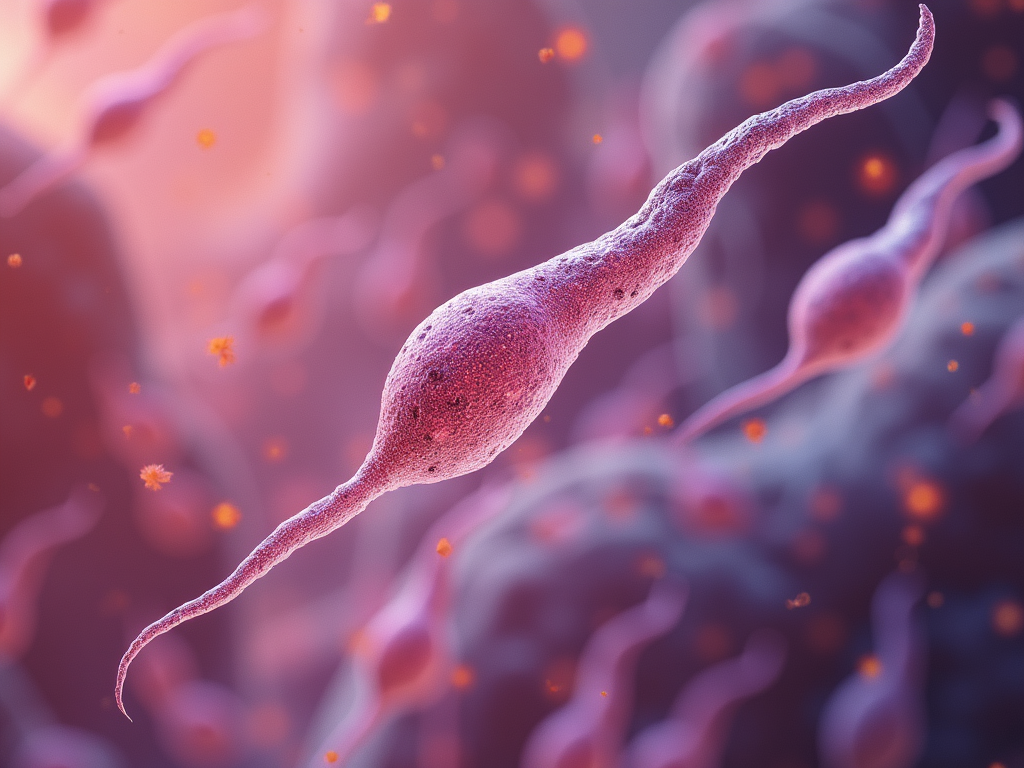 Healthy sperm cells under a microscope.