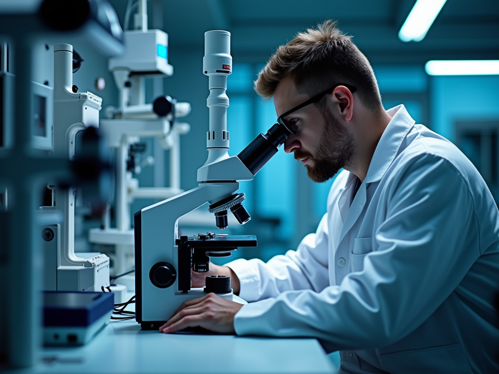 Scientist in reproductive medicine lab
