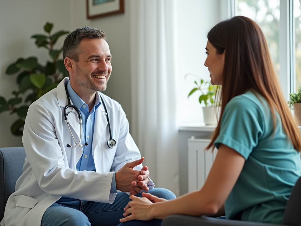 Female doctor consulting with a patient