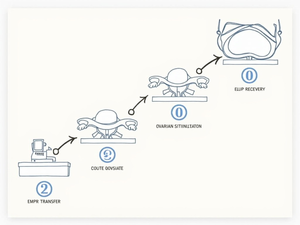 Diagram of the in vitro fertilization process.