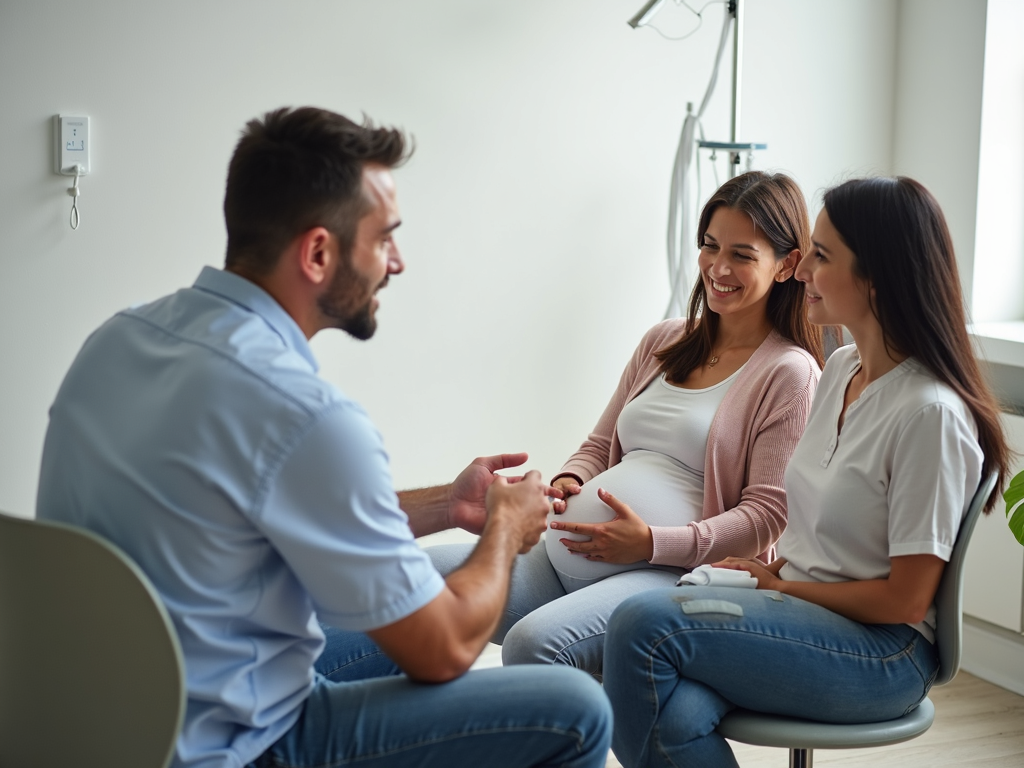 Couple consulting with fertility specialist