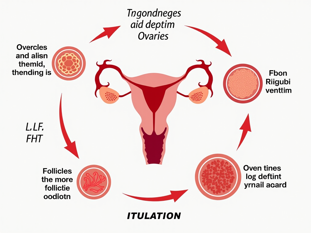 Infographic of menstrual cycle and gonadotropin action