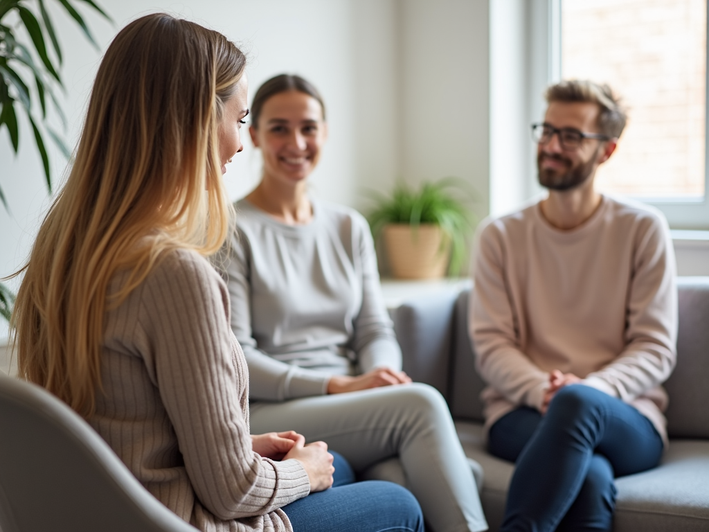 A group therapy session for individuals undergoing fertility preservation