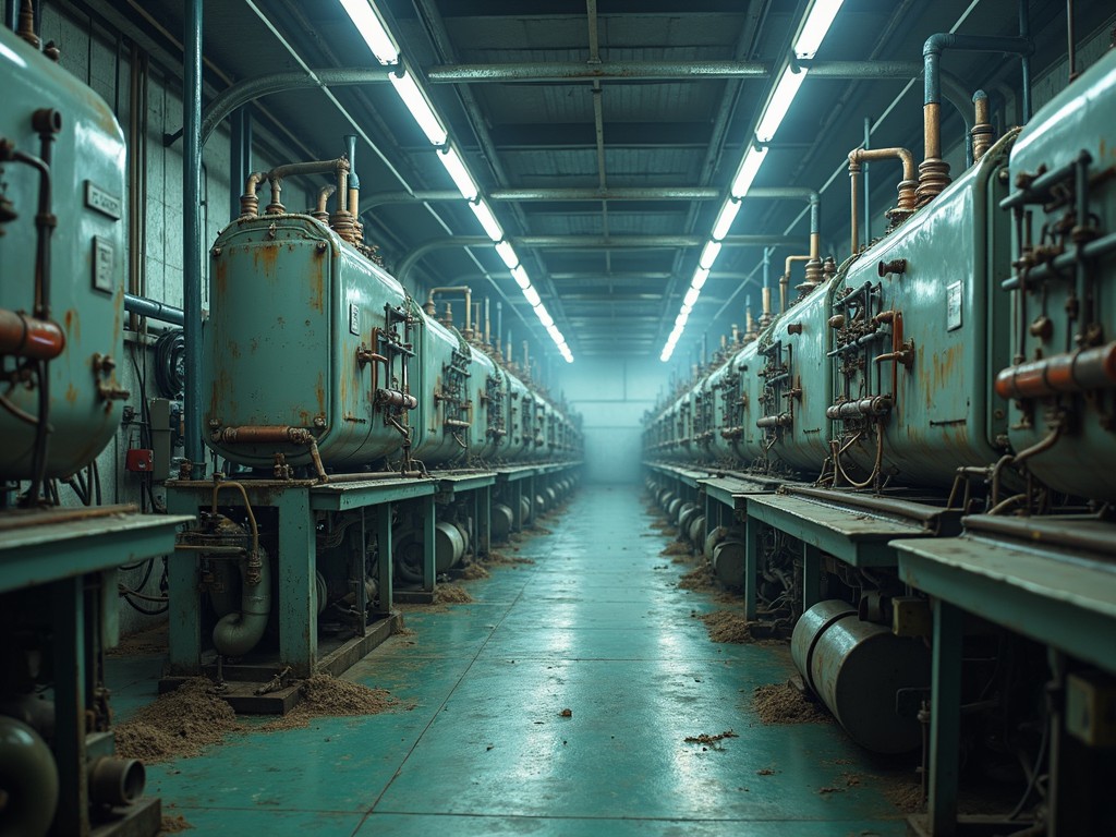 Industrial setting with heavy machinery representing environmental exposure risks.
