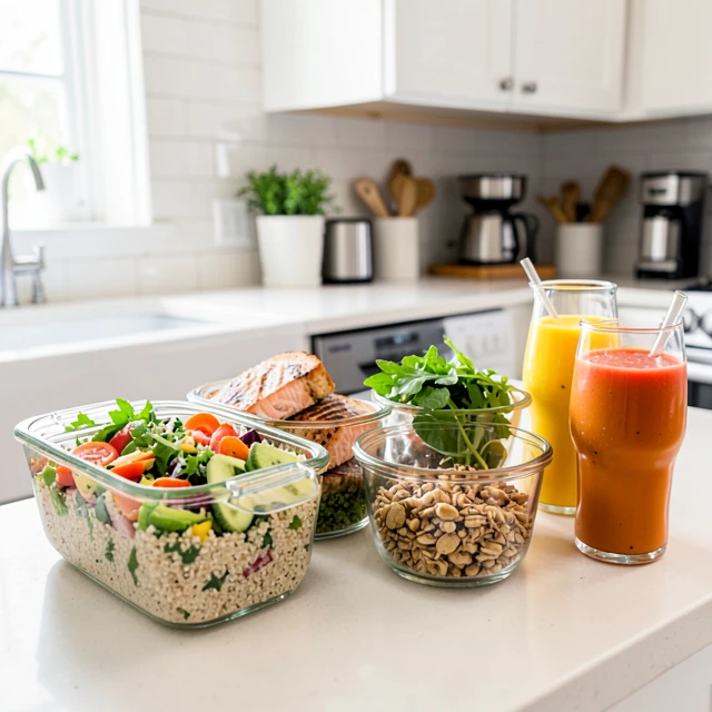 Weekly meal prep containers with fertility-supporting balanced meals