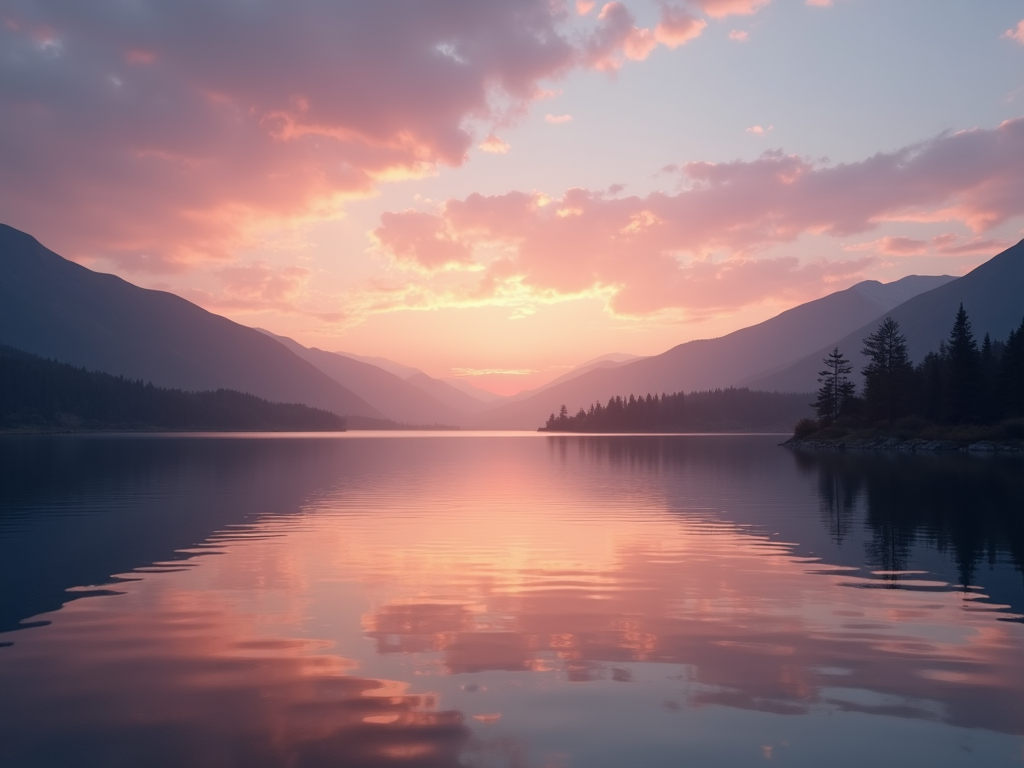 A calm sunset over a lake, symbolizing peace during IVF.