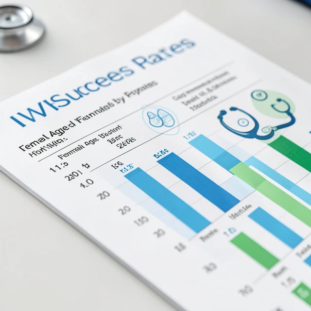 Medical chart illustrating IVF success rates by age