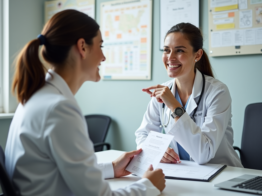 A fertility specialist discussing diagnosis with a patient