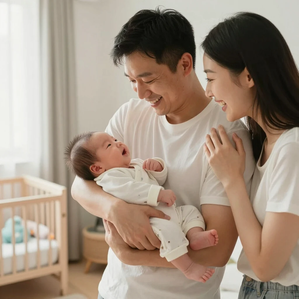 Family celebrating successful fertility treatment