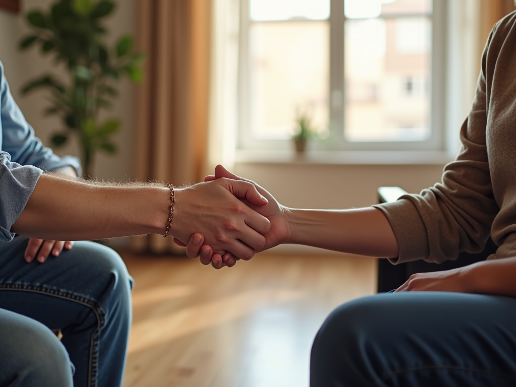 Couple supporting each other during IVF