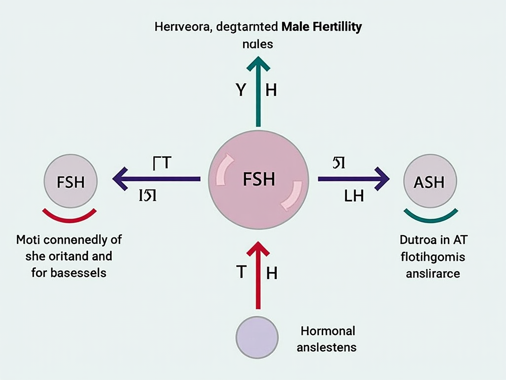 Diagram of hormonal pathways in male fertility.