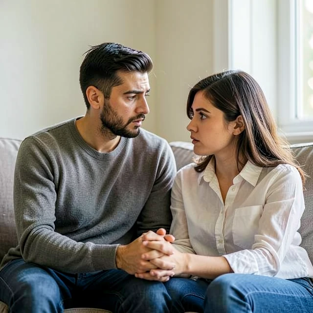 Couple supporting each other through the emotional aspects of infertility struggles