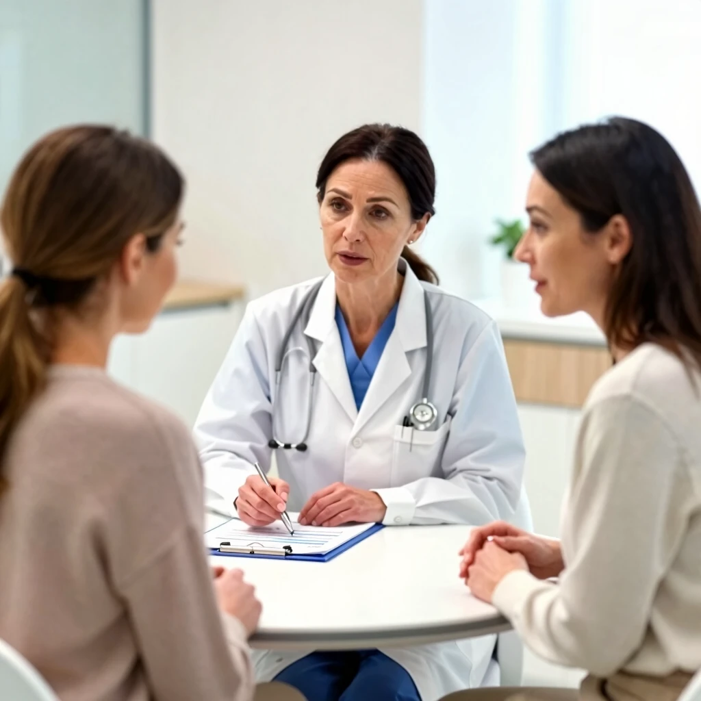 Doctor consulting with patient about fertility options after tubal ligation