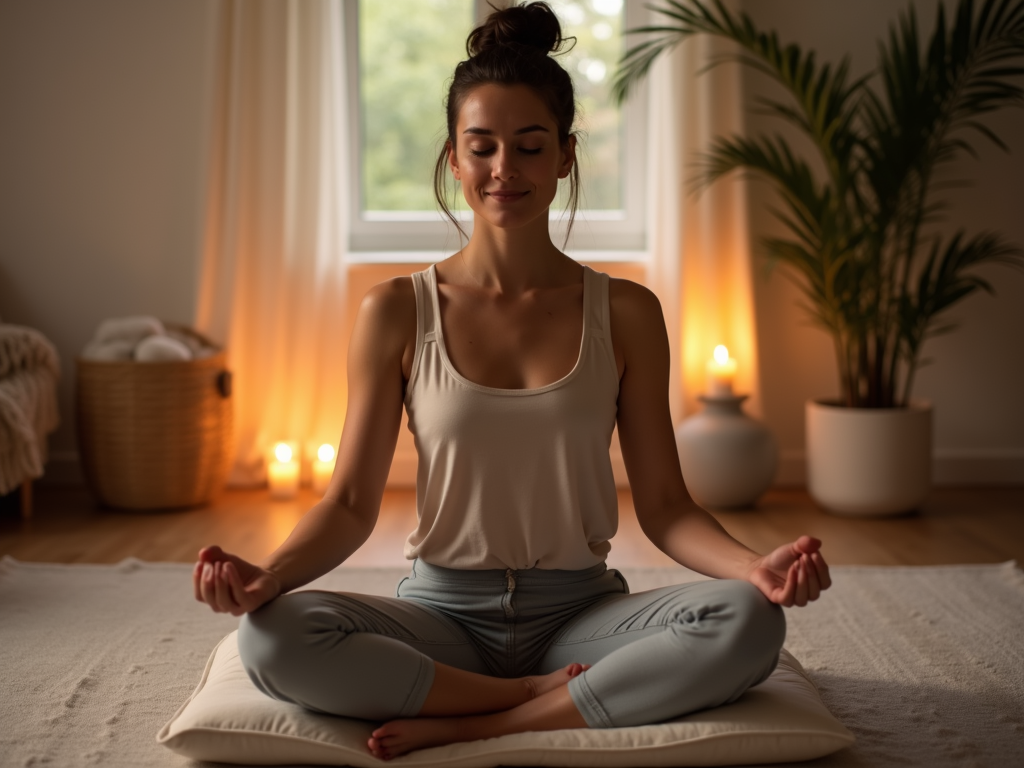 Person meditating peacefully