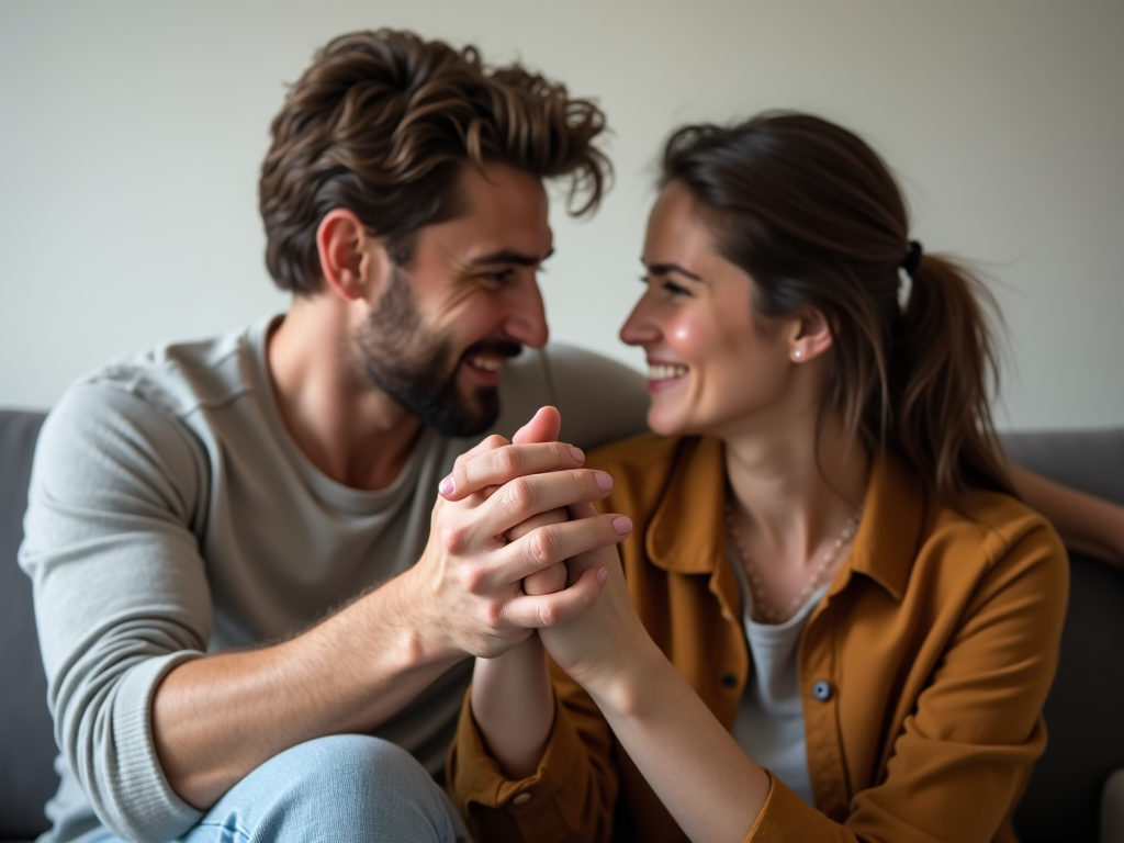 Couple supporting each other through infertility journey