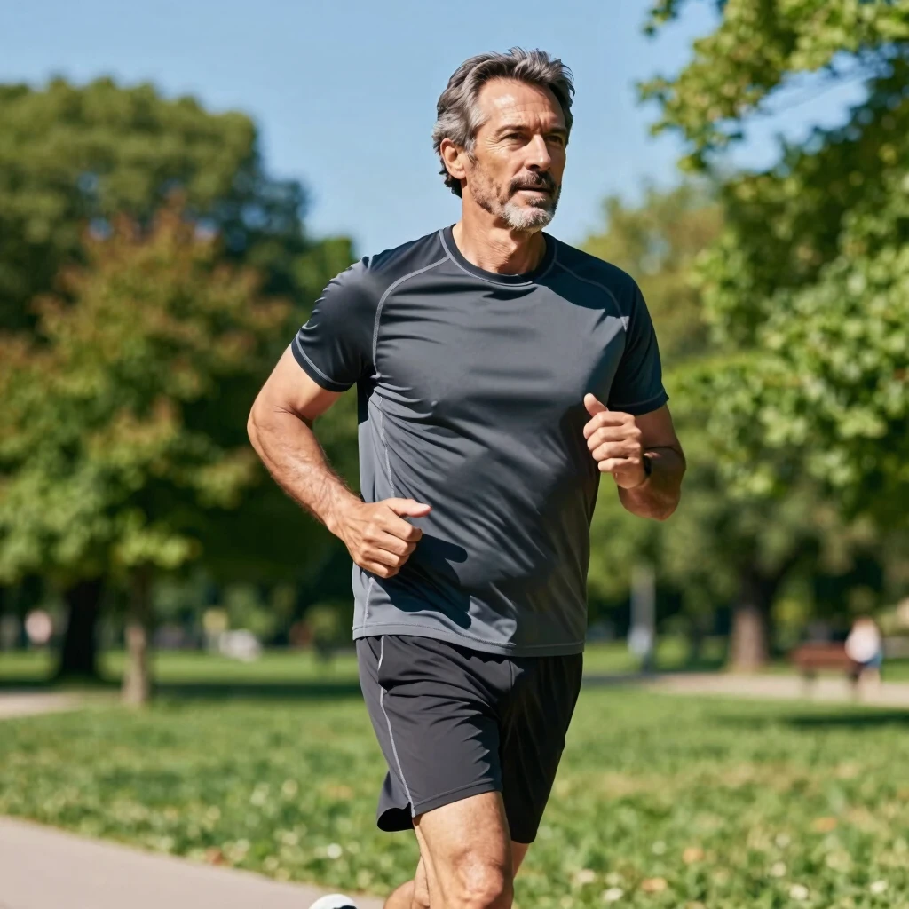 Man exercising outdoors to improve fertility