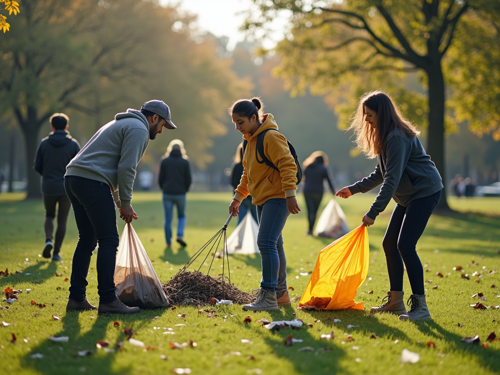 Volunteers cleaning park