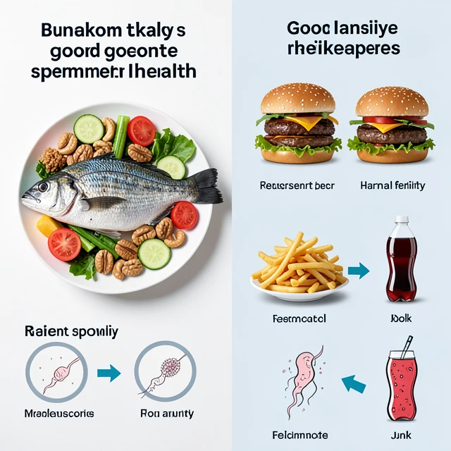 Comparison of healthy vs unhealthy foods and their impact on male fertility and sperm quality