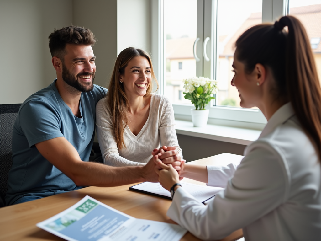 Couple consulting with a doctor about IVF