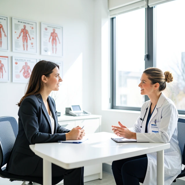 Woman consulting with a fertility specialist about egg freezing options