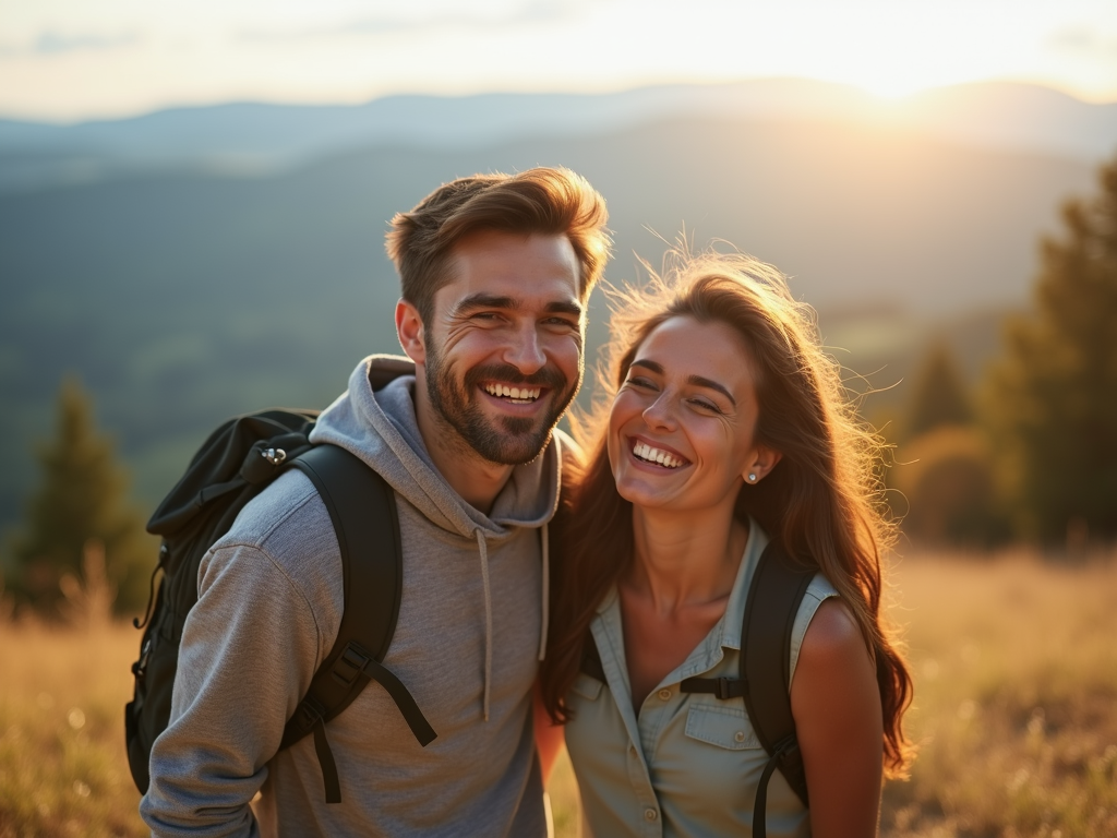 Couple hiking, embracing a fulfilling life beyond parenthood