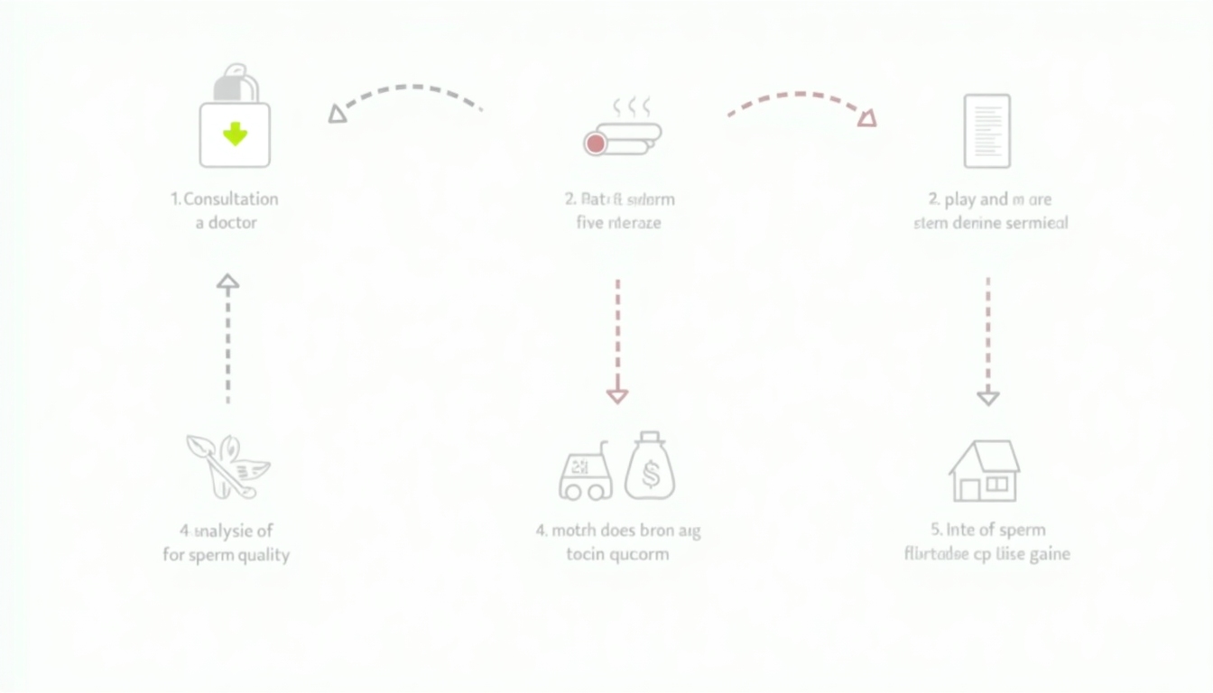 A diagram illustrating the sperm banking process step-by-step.