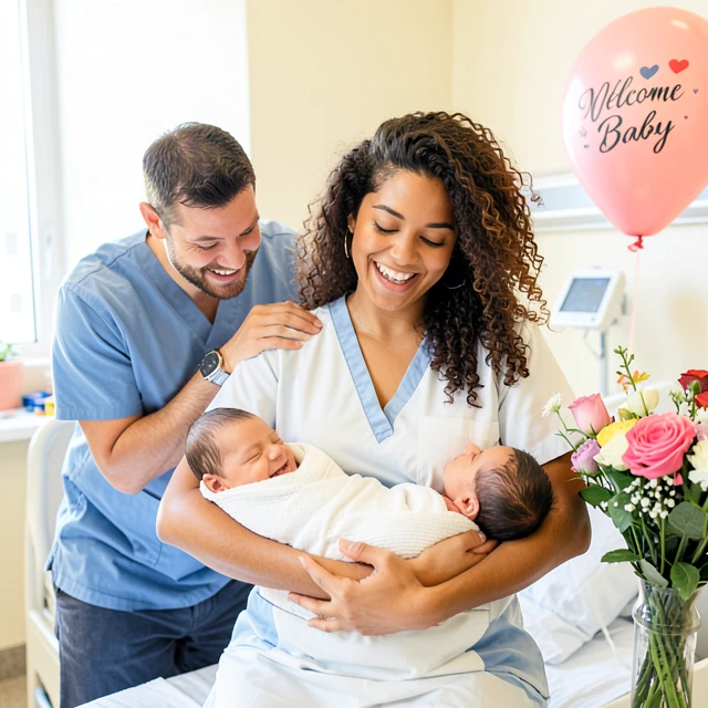 Young mother holding her baby after successful fertility preservation and cancer treatment