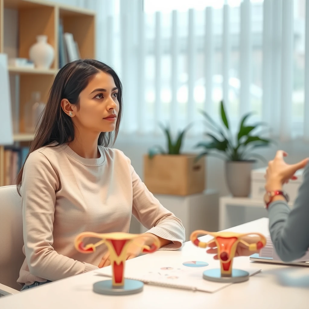 Woman consulting with fertility doctor about preservation options